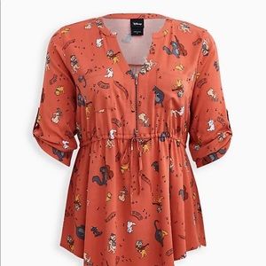 DISNEY MULTI STRETCH ZIP FRONT DRAWSTRING TUNIC